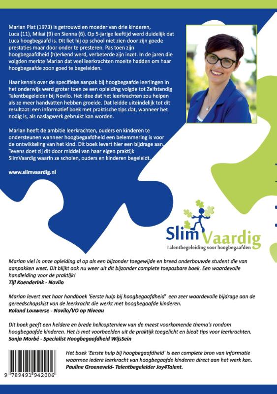 Eerste hulp bij hoogbegaafdheid achterkant