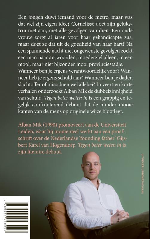 Tegen beter weten in achterkant