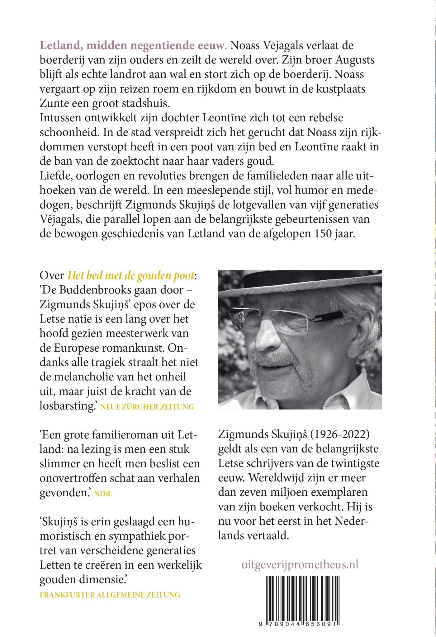Het bed met de gouden poot achterkant