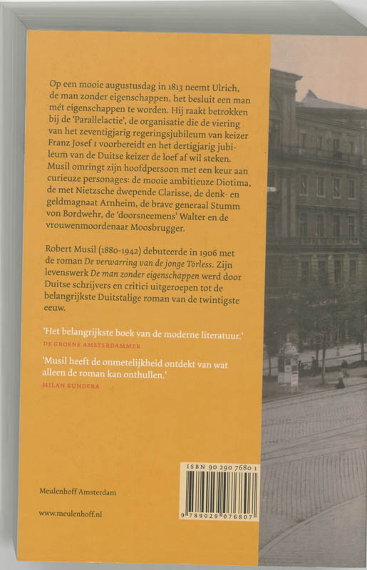 De man zonder eigenschappen achterkant