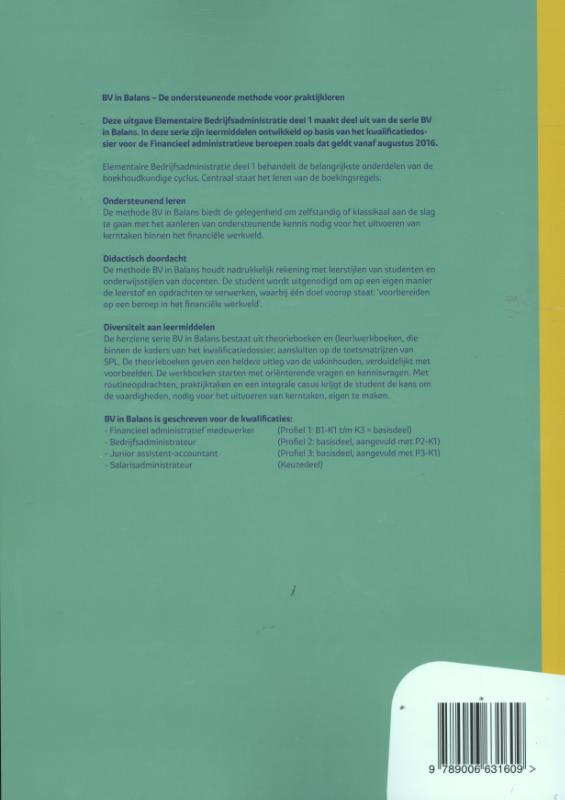 Elementaire bedrijfsadministratie Werkboek deel 1 achterkant