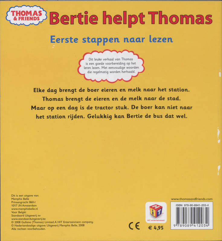 Thomas / Bertie helpt Thomas / Thomas de Stoomlocomotief / 1 achterkant