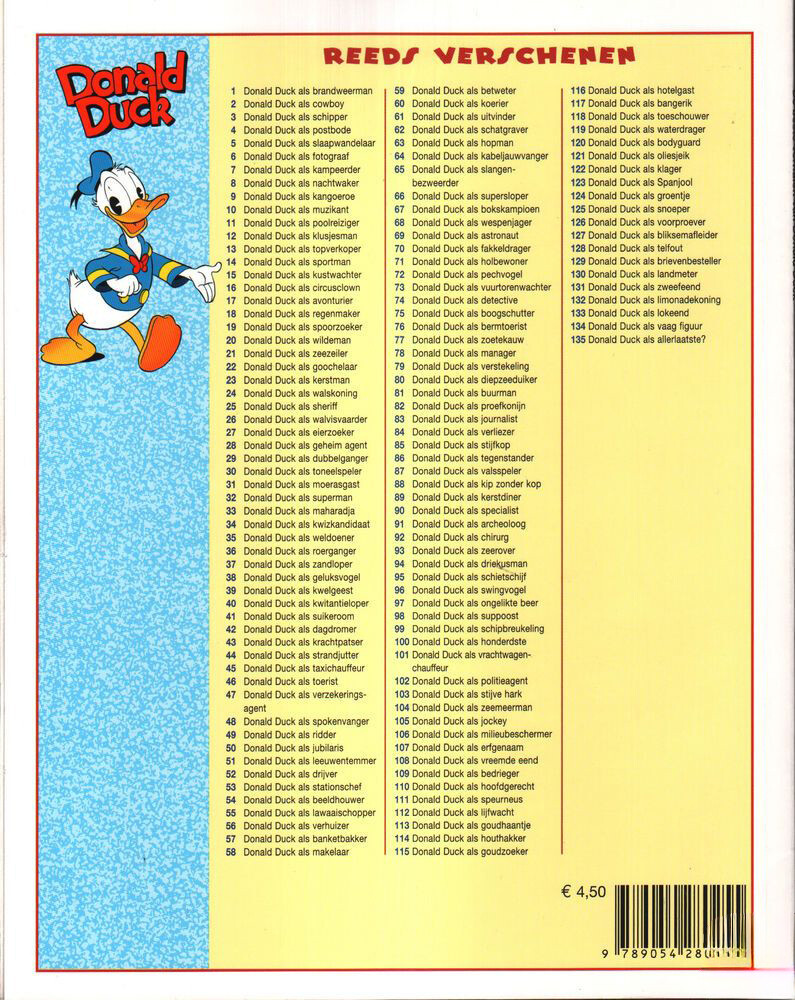Walt Disney's duck zoetekauw / Donald Duck / 77 achterkant