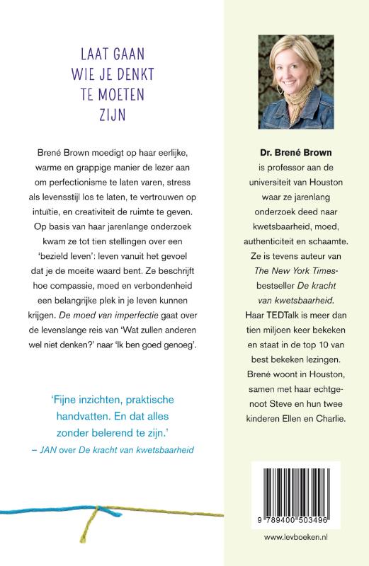 De moed van imperfectie De moed van imperfectie achterkant