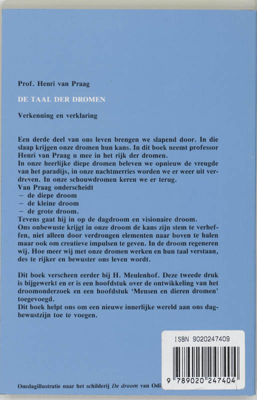 De taal der dromen De taal der dromen achterkant