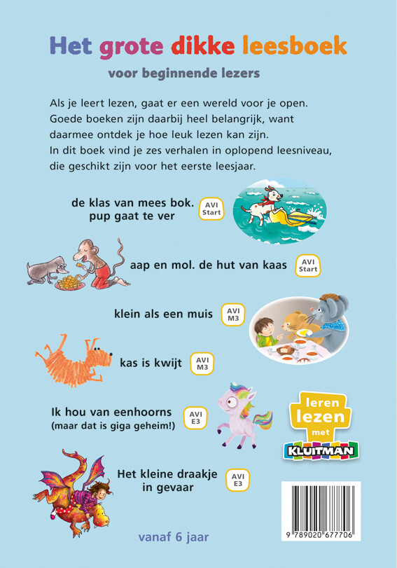 Het grote dikke leesboek voor beginnende lezers / Leren lezen met Kluitman achterkant