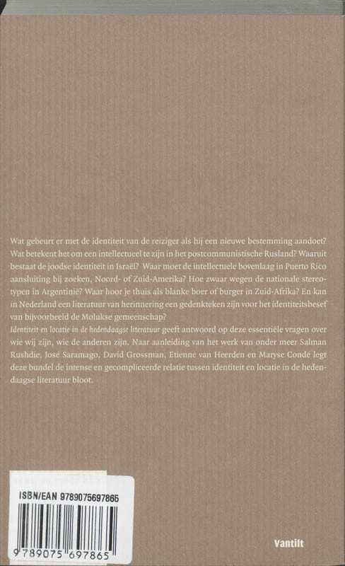 Identiteit en locatie in de hedendaagse literatuur achterkant