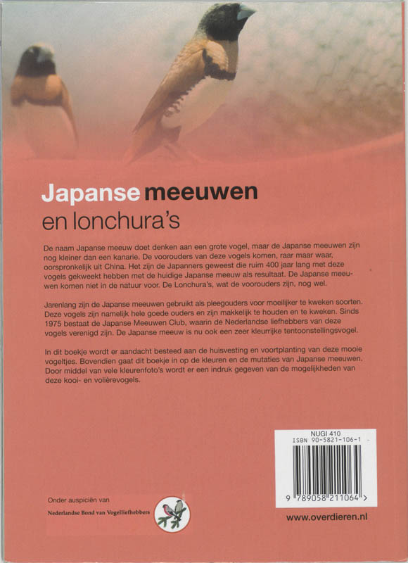 Over Dieren 101 - Japanse meeuwen en lonchura's achterkant