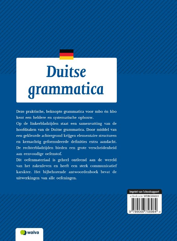 Duitse grammatica voor het economisch onderwijs achterkant