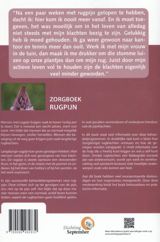 Rugpijn / Zorgboek achterkant