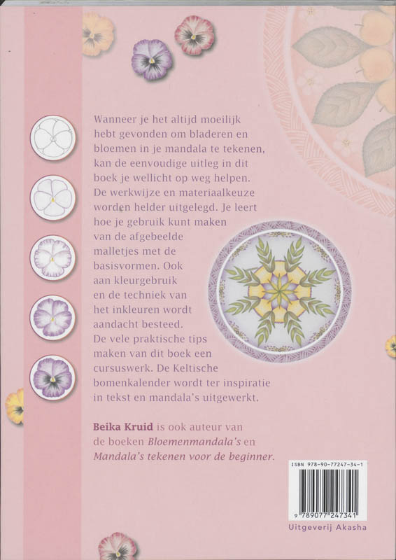 Bloemen en planten in je mandala tekenen voor de beginner Bloemen en planten in je mandala tekenen voor de beginner achterkant