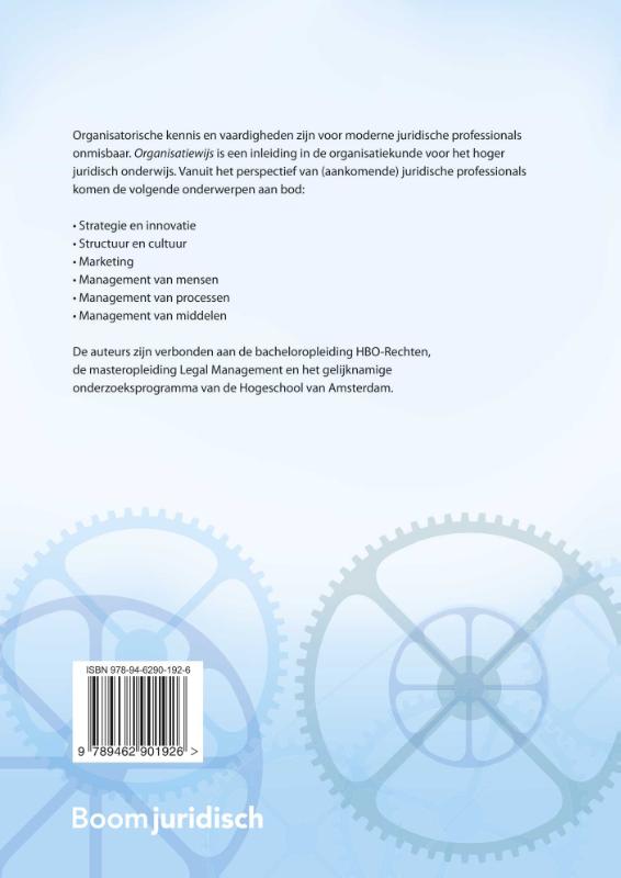 Organisatiewijs / Boom Juridische studieboeken Organisatiewijs / Boom Juridische studieboeken achterkant