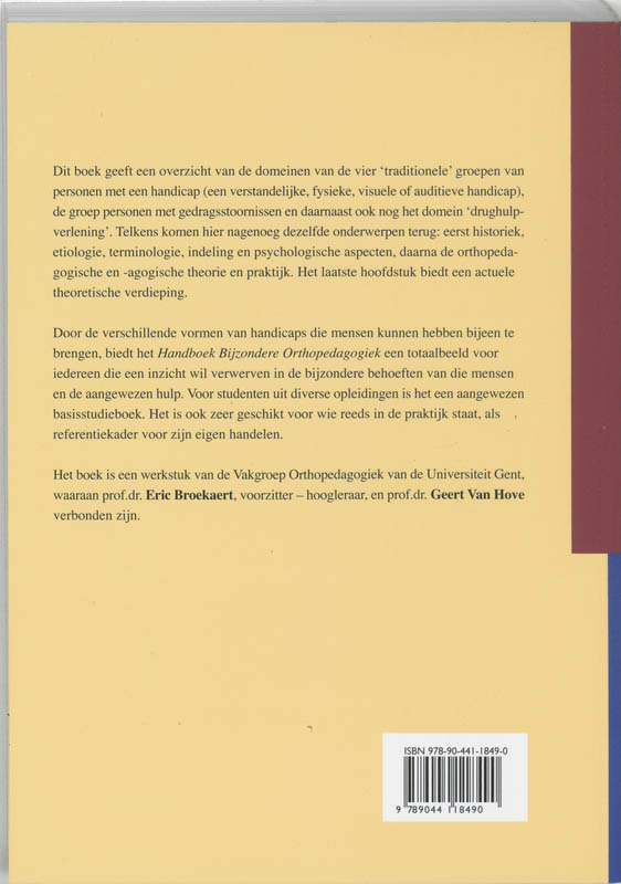 Handboek bijzondere orthopedagogiek / KOP-Serie / 7 achterkant