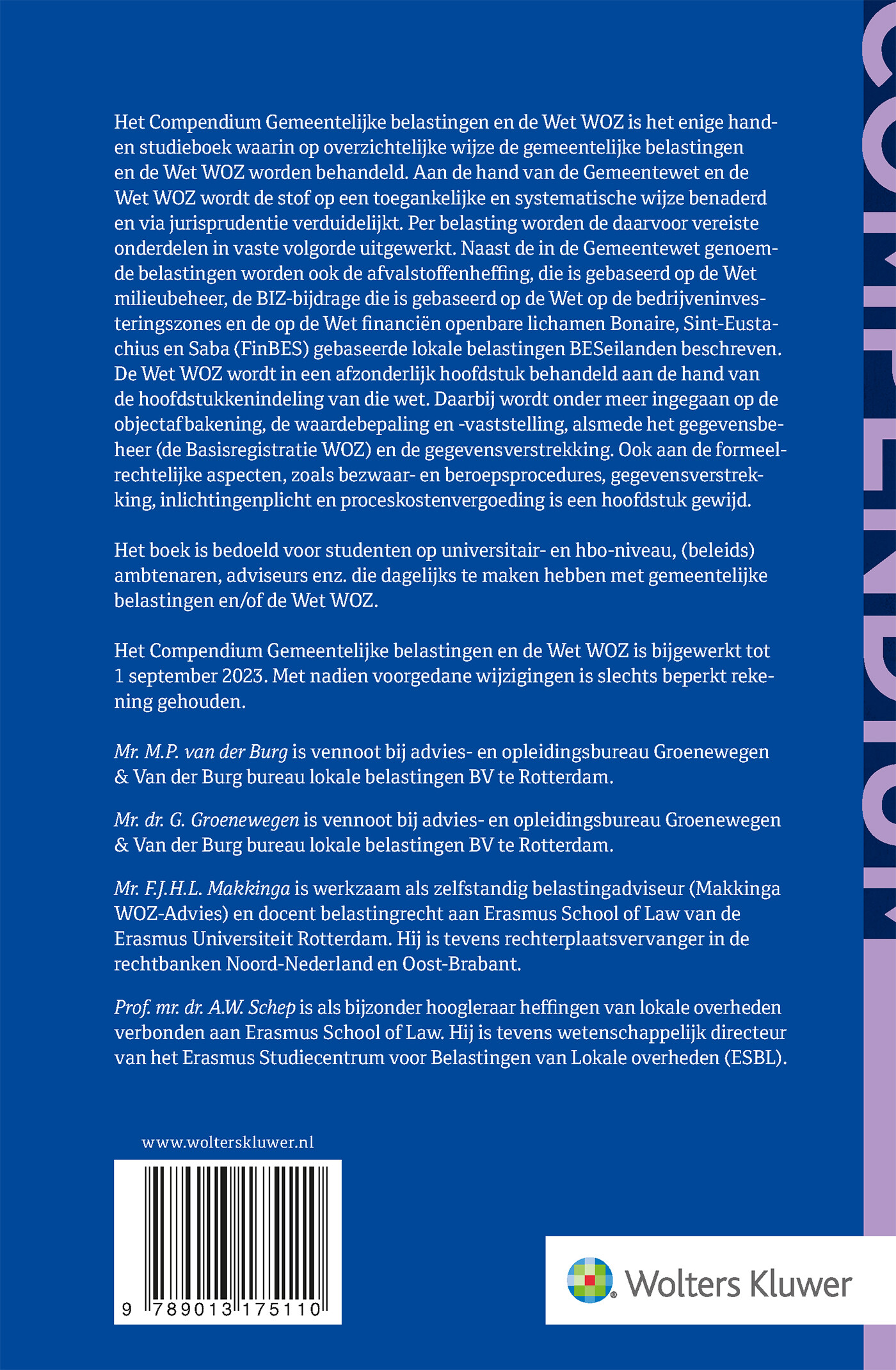 Compendium Gemeentelijke belastingen en de Wet WOZ achterkant