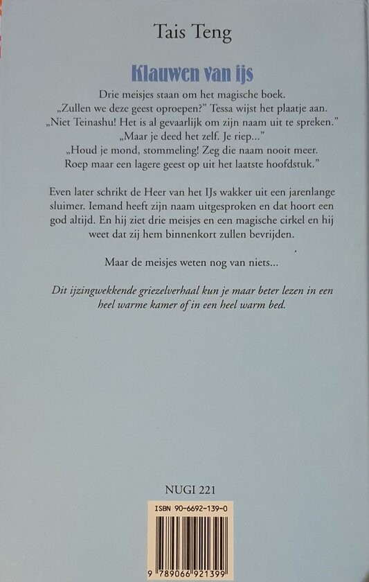 Klauwen van ijs / De Griezelclub Bibliotheek achterkant