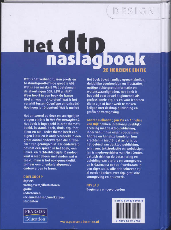 Het DTP-naslagboek achterkant
