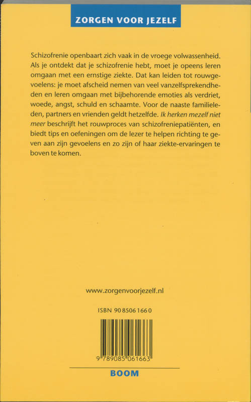 Zorgen voor jezelf  -   Ik herken mijzelf niet meer achterkant