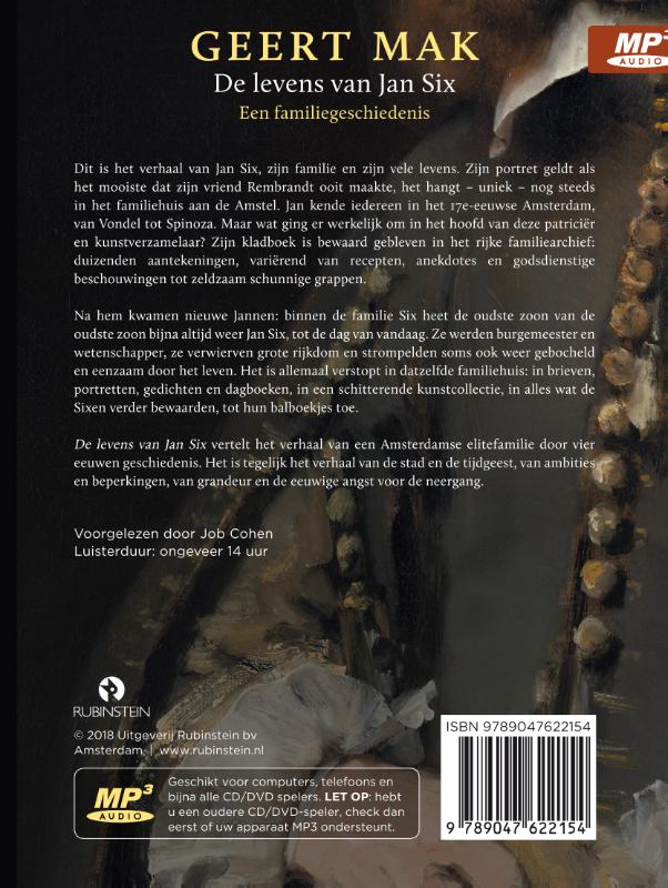 De levens van Jan Six achterkant
