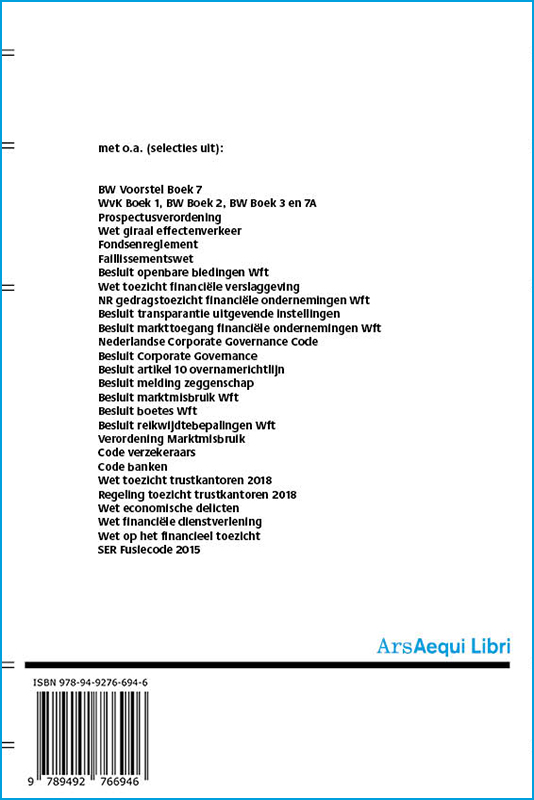 Ondernemings- & effectenrecht 2020 / Ars Aequi Wetseditie achterkant