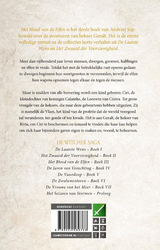 Het Bloed van de Elfen / The Witcher / 3 achterkant