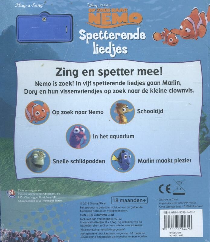 Finding Nemo - Spetterende liedjes achterkant