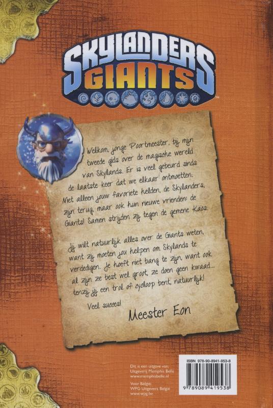 Giants / Meester Eon's official guide / Skylanders achterkant