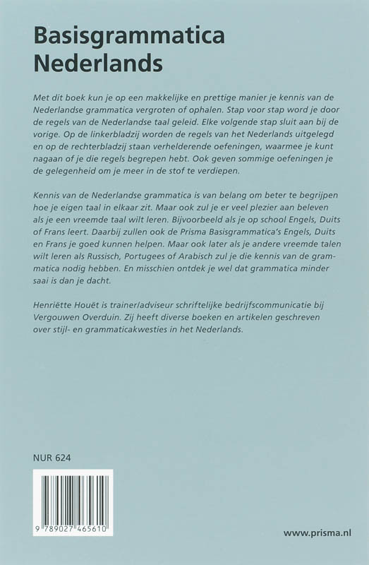 Prisma Basisgrammatica Nederlands / Prisma Taalbeheersing achterkant