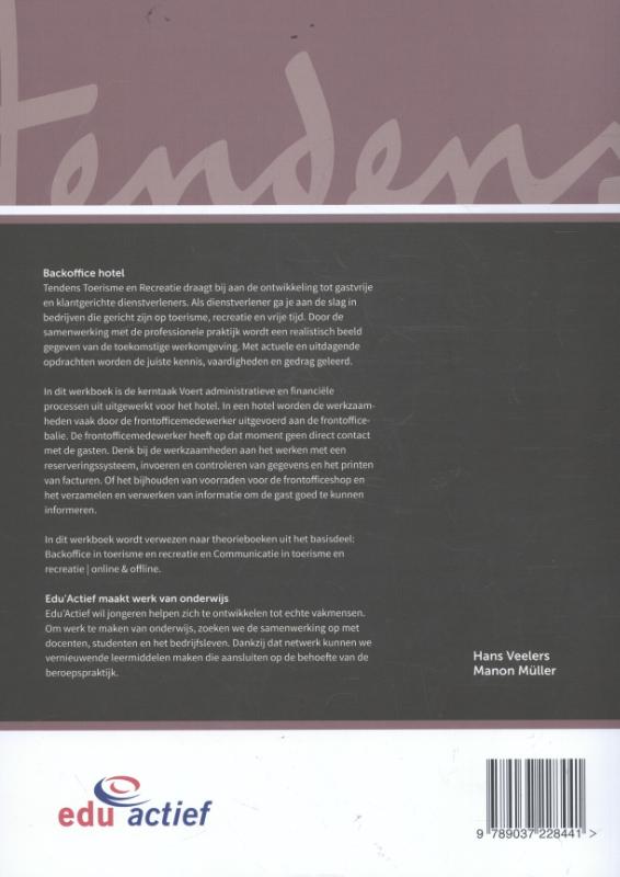 Backoffice hotel / Werkboek / Tendens achterkant