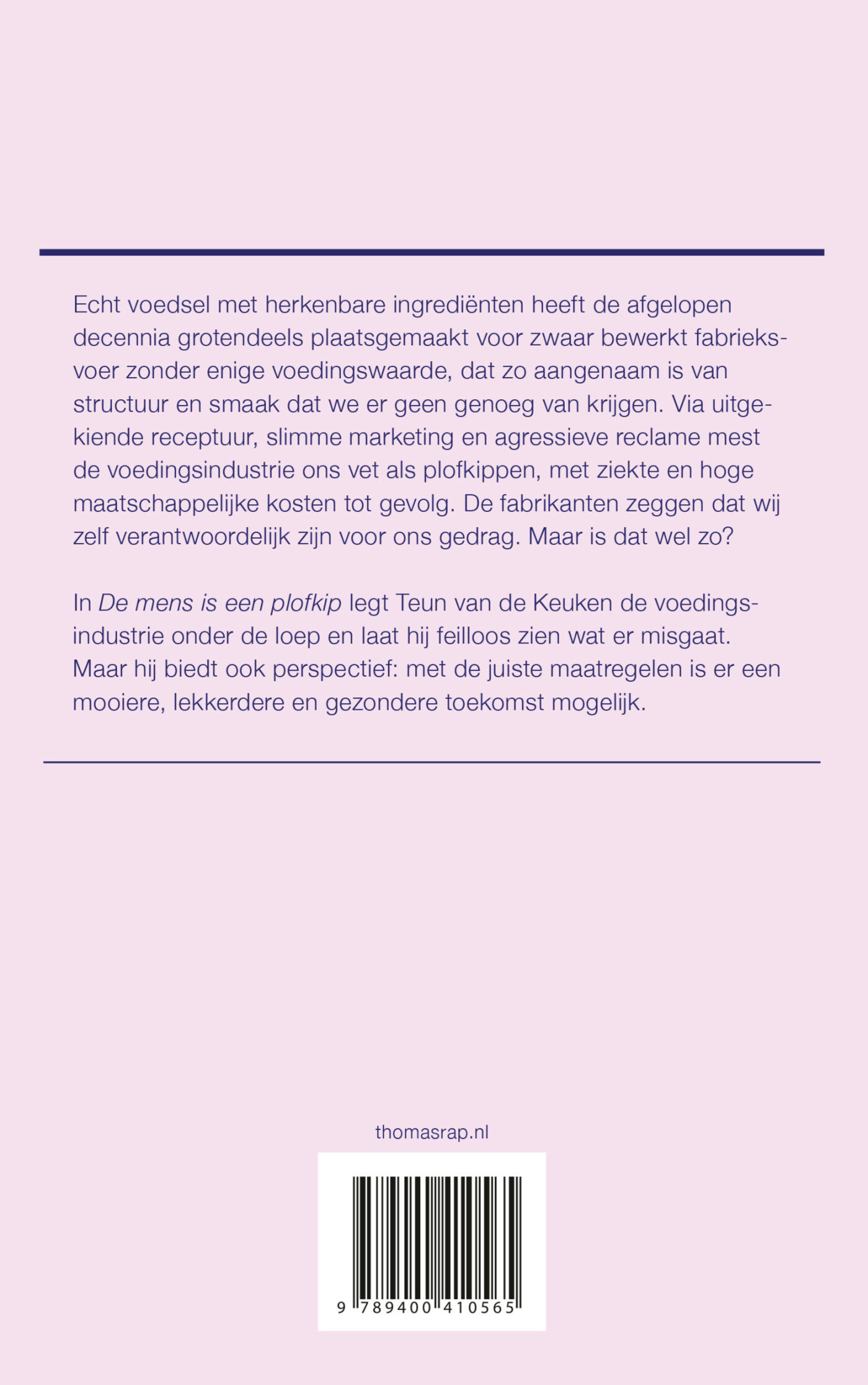De mens is een plofkip achterkant