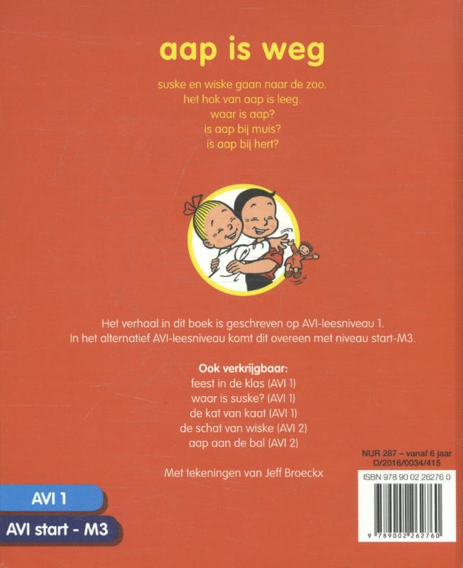 Aap is weg / Junior Suske en Wiske achterkant