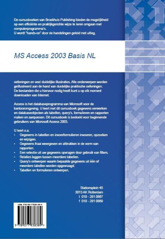 MS ACCESS 2003 BASIS NL achterkant