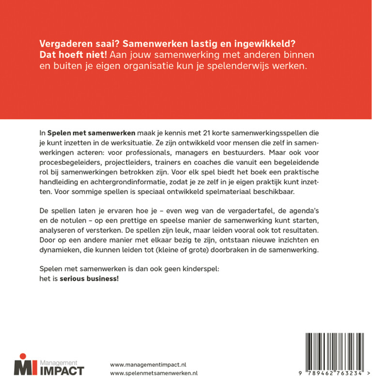 Spelen met samenwerken achterkant