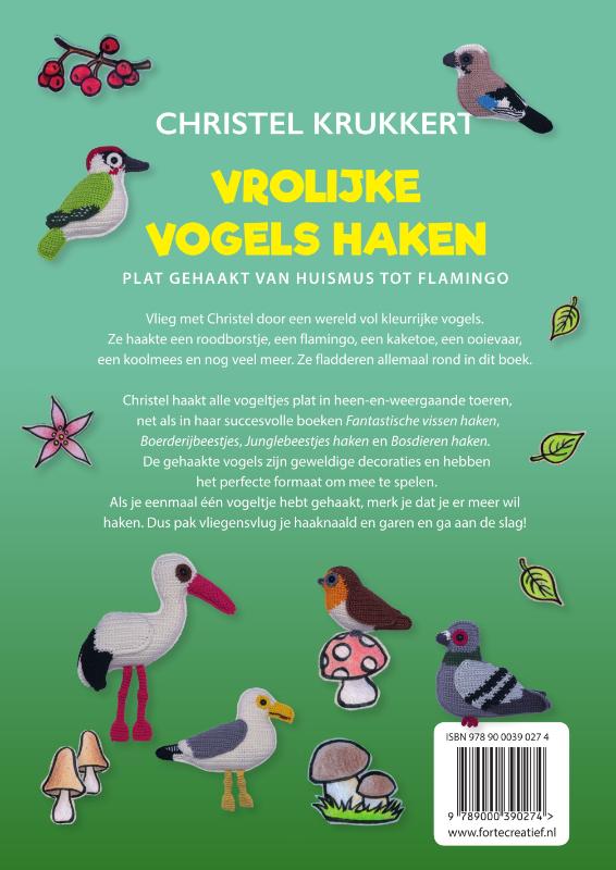 Vrolijke vogels haken achterkant