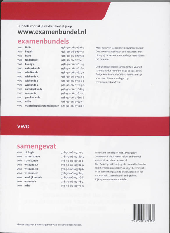 Examenbundel  / Frans 2010/2011 / deel Vwo achterkant