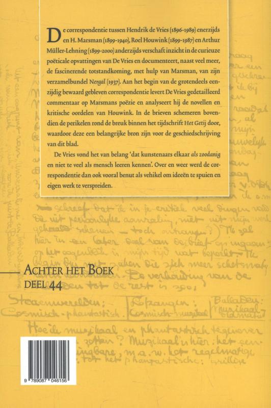 Brieven aan H. Marsman, Roel Houwink en Arthur Lehning, 1922-1939 / Achter het Boek / 44 achterkant