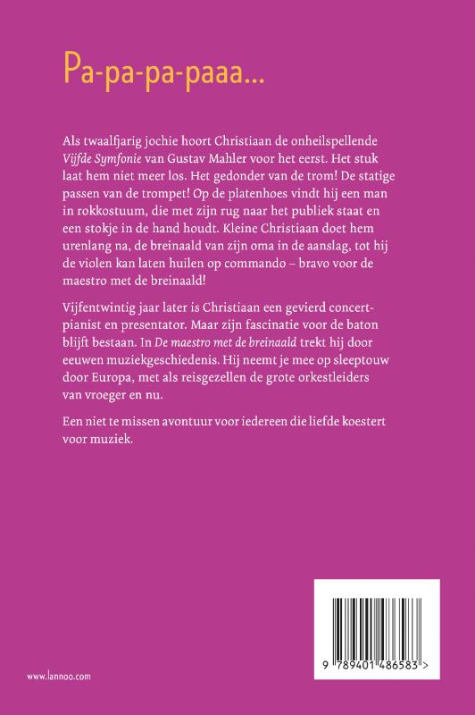 De maestro met de breinaald achterkant