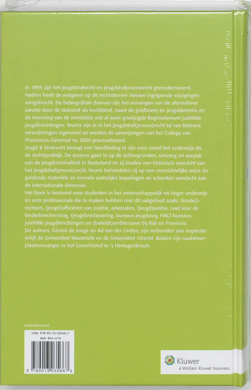 Jeugd en strafrecht Jeugd en strafrecht achterkant