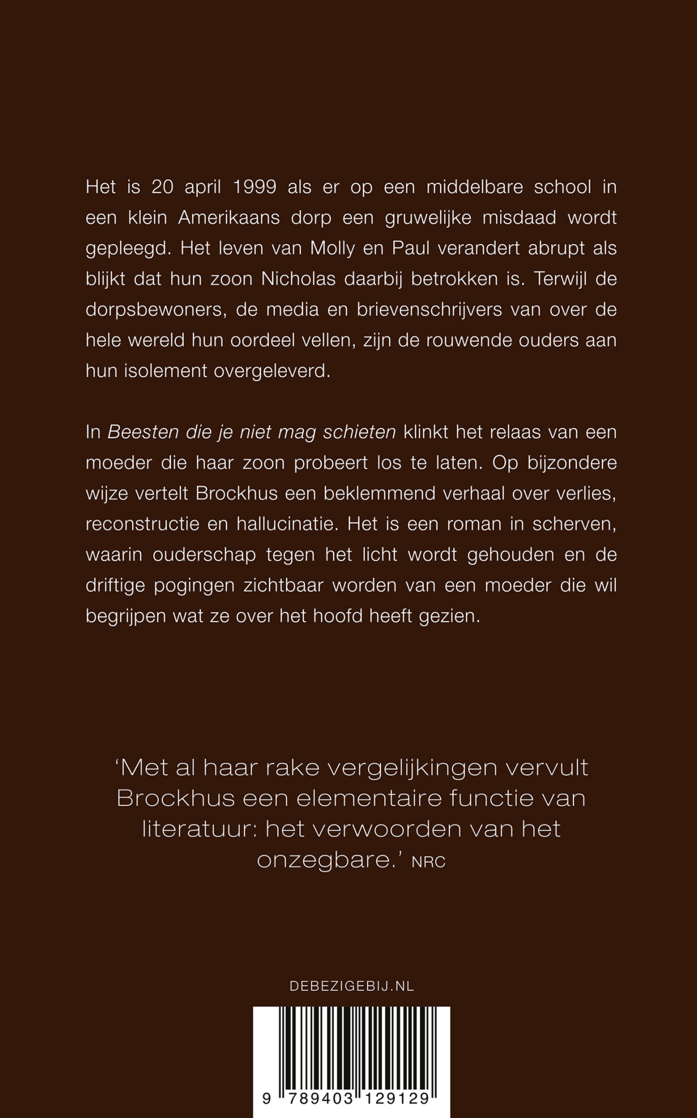 Beesten die je niet mag schieten achterkant