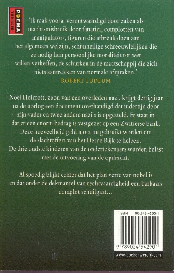 Het Holcroft Pact / Poema thriller achterkant