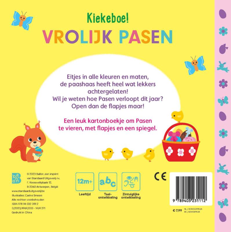 Pasen 1 - Flappenboek met spiegeltje Pasen achterkant