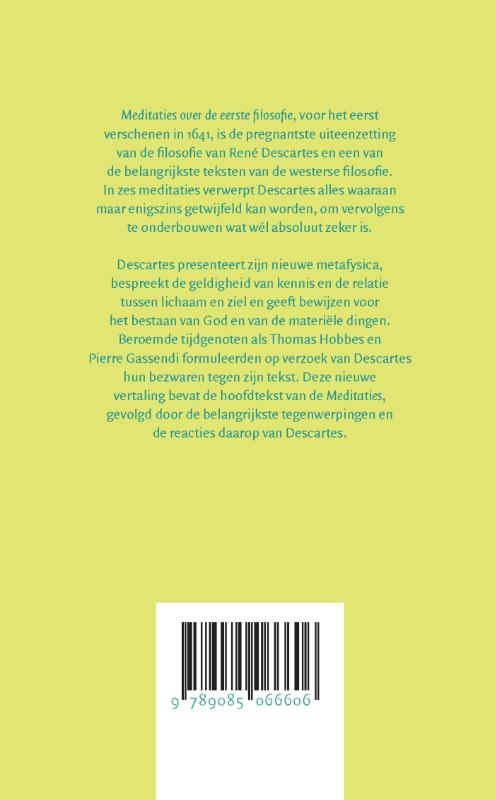 Meditaties over de eerste filosofie achterkant