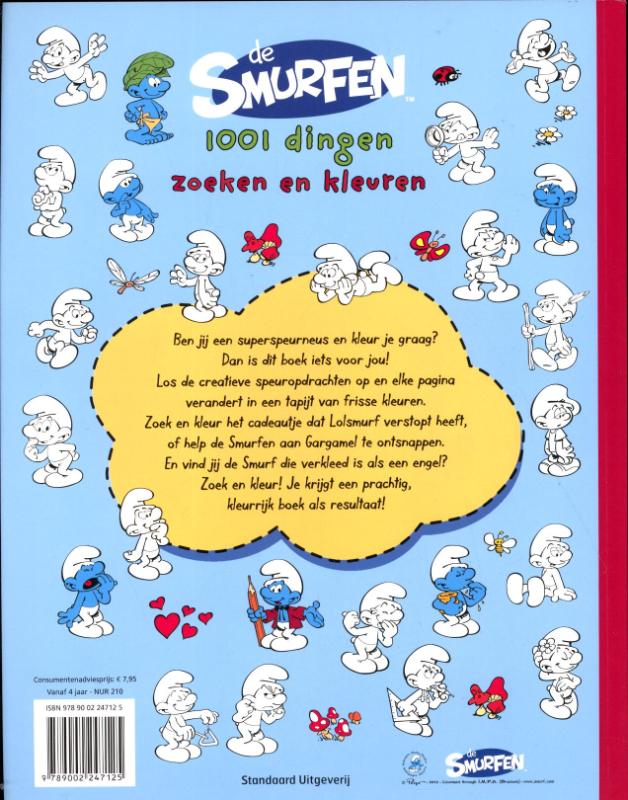 De Smurfen - 1001 dingen zoeken en kleuren achterkant