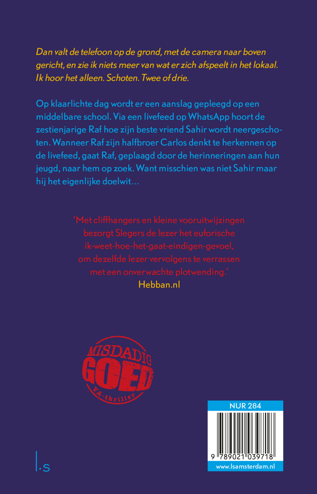 Broers / Misdadig goed YA-thriller achterkant