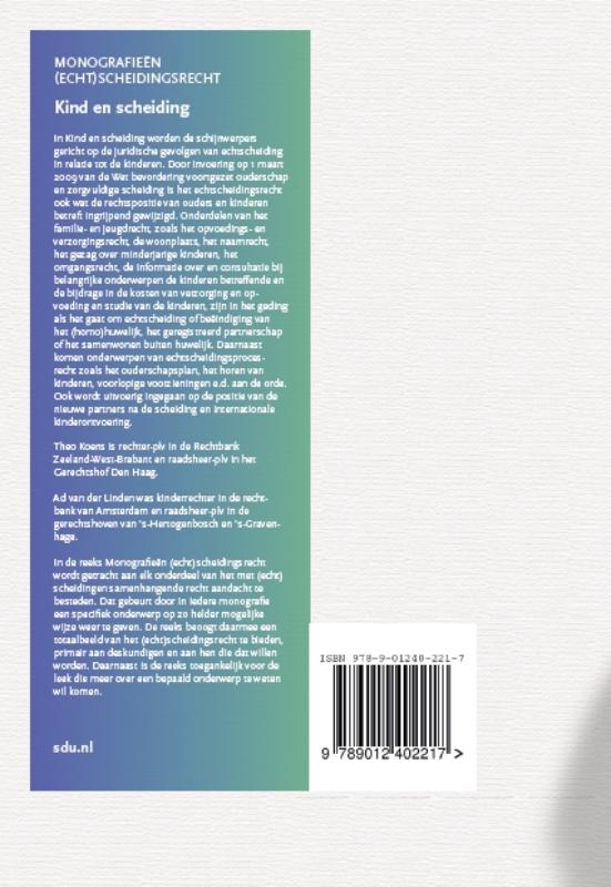 Monografieen (echt)scheidingsrecht 8 -   Kind en scheiding achterkant