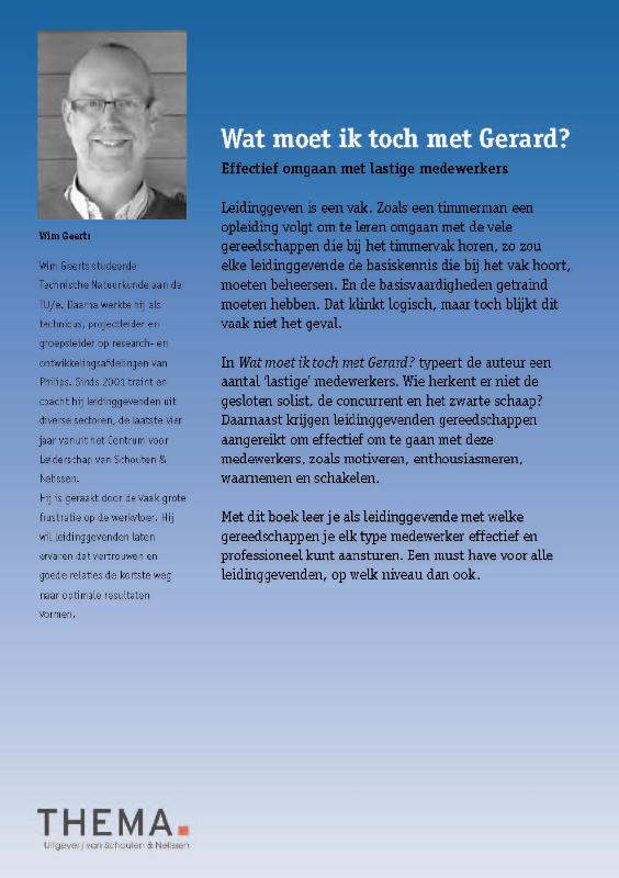 Wat moet ik toch met Gerard? achterkant