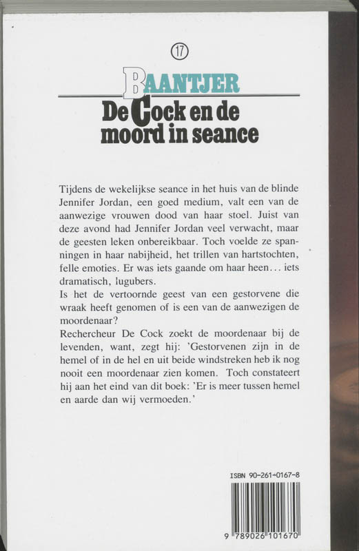 De Cock en de moord in seance / Baantjer / 17 achterkant