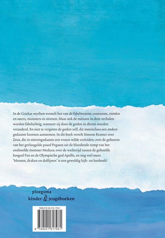 Mensen, draken en dolfijnen / Ploegsma kinder- & jeugdboeken achterkant