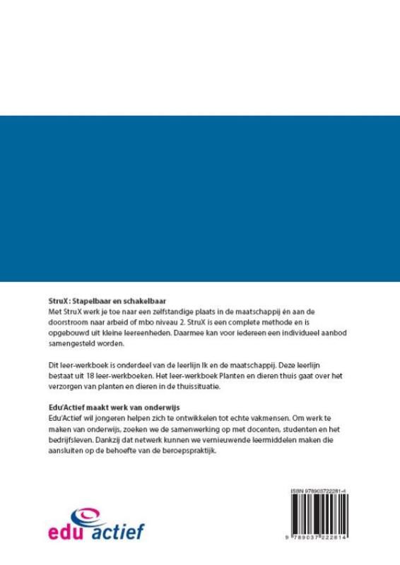 StruX  -   Ik en de Maatschappij: Planten en dieren thuis achterkant