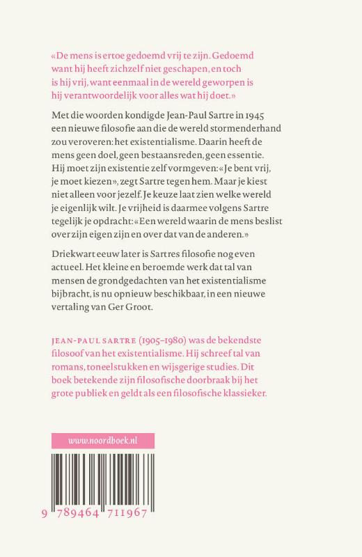 Existentialisme is humanisme / Noordboek filosofie achterkant