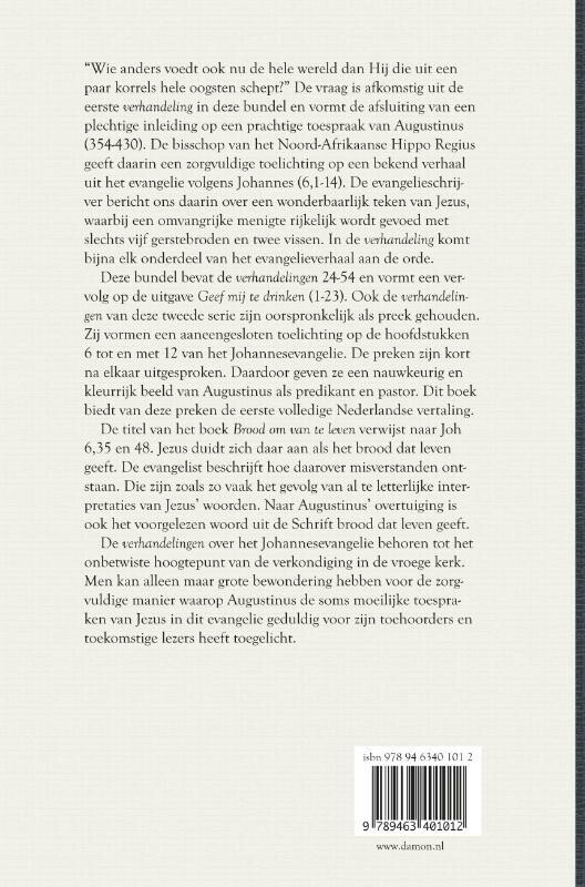 Brood om van te leven / Augustinus uitgaven achterkant